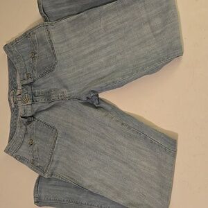 CHICOS PLATINUM WIDE LEG POCKET JEANS SIZE 2(LARGE)